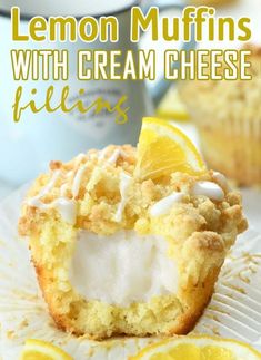 lemon muffins with cream cheese filling