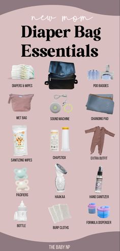 New mom diaper bag Newborn Diaper Bag Essentials, Newborn Diaper Bag, Diaper Bag Checklist, Diaper Bag Essentials, Bag Items, Newborn Mom