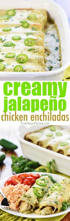 this creamy jalapeno chicken enchiladas is the perfect appetizer