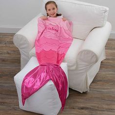 Personalized Mermaid Tail Blanket Personalized Christmas Plates, Diy Kids Gifts, Kids Easter Basket Ideas, Snuggie Blanket, Emily Room, Sewing Blankets, Real Mermaid, Fun Diy Ideas, Personalization Mall