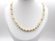 Pearl necklace jewelry.  Bride and bridesmaid Pearl and gold filled bead necklace.  Handmade pearl and gold necklace jewelry.  Anniversary, birthday and graduation jewelry.  An ideal gift for her. MATERIALS AND SIZE 6-7mm white pearl beads 3mm gold filled beads 6mm gold filled jump rings gold filled lobster claw claps Necklace measures 21 inches long This necklace is fit for every occasion. Yellow Gold Single Strand Pearl Necklace For Wedding, Elegant Yellow Gold Beaded Necklaces For Weddings, Elegant Gold Beaded Necklaces For Anniversary, Gold Beaded Necklace With Pearl Chain For Anniversary, Gold Single Strand Pearl Necklace For Wedding, Gold Beaded Pearl Chain Necklace For Anniversary, Elegant Gold Beaded Necklace For Anniversary, Elegant Gold Beads Necklace For Anniversary, Gold Bridal Necklace With Round Beads For Anniversary