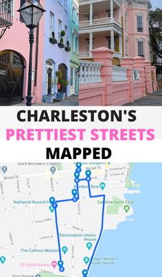 the charleston's prettiest streets map is shown