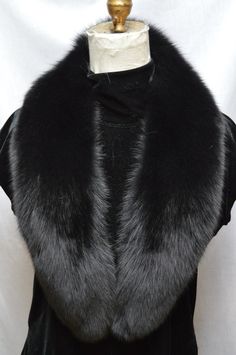 "Real Black Fox Collar With Satin Lining Made Detachable With 7 Tie Tacks To Hold Collar To The Coat. It Measures App. 4\" Wide At The Widest Part Of The Collar (6\" Including Fur) And App. 42\" At The Neckline. The Collar Is Made From 1st Quality Finnish Fox That Is Silky And Soft. New And Made In The USA. Also Available In Black, Brown, Snow White, Snow Top (Blush With White Tips ) Silver Fox, Blue Frost (Silvery Grey), Golden Island, Crystal (Brown With Silver Tips) And Natural ( Creamy White Fever Ray, Fox Collar, Men Coats, Grey Fur, Fur Jackets, Black Fox, Mens Fur, Fabulous Furs, Mens Boots Fashion