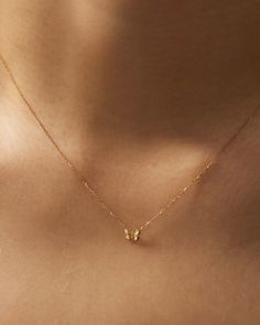 14k Butterfly Necklace – E&E PROJECT Luxury Dainty Yellow Gold Butterfly Necklace, Cheap Dainty Jewelry For Valentine's Day, Delicate Yellow Gold Necklace With Butterfly Charm, Minimalist Yellow Gold Butterfly Jewelry, Dainty 14k Gold Butterfly Necklace, Delicate Yellow Gold Butterfly Necklace, Dainty 14k Yellow Gold Butterfly Necklace, Dainty Yellow Gold Butterfly Necklace With Clavicle Chain, Elegant Everyday Butterfly Necklace