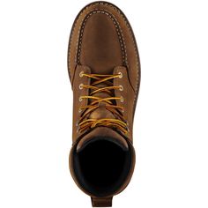 Danner Men's Cedar River 6" Waterproof Aluminum Moc Toe Work Boot - Brown - 14301 On Sale Now! This Item Ships FREE! Danner built the Cedar River to be an on-the-job mainstay you won't want to take off when the workday ends. A distinctive moc toe on the full-grain leather upper gives it timeless style, while a Danner Dry lining provides waterproof protection you can count on. Long days on your feet feel just a little bit shorter thanks to a PU midsole with a wedge design that reduces underfoot p Brown Work Boots, Danner Boots, Work Boot, Danner Mountain Light Boot, Goodyear Welt, Work Shoes, Work Boots, Brown Boots, Full Grain Leather