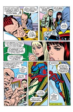 the amazing spider - man and woman are talking to each other in this comic page