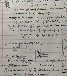 a piece of paper with writing on it and some calculations written in red markeres