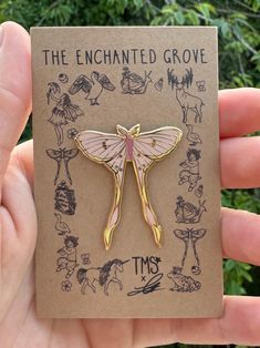 a hand holding up a card with an insect on it