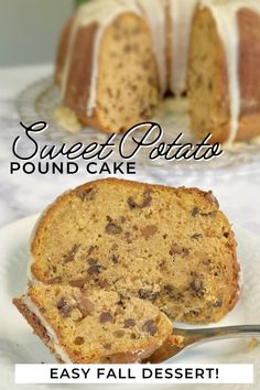 Looking for the *best* Thanksgiving Day dessert? This Simple, Easy Sweet Potato Pound Cake is made from scratch and will be the star of your dessert table! 🍠🍰 With its rich flavor and moist texture, it’s the perfect treat to bake for the family and kids. A delicious and easy recipe that’s perfect for a crowd and sure to impress your guests this holiday season! Sweet Potato Pound Cake Recipe, Perfect Pound Cake, Sweet Potato Pound Cake, Easy Sweet Potato, Sweet Potato Cinnamon, Sweet Potato Cake, Big Mom, Pound Cake Recipe, Dog Cakes