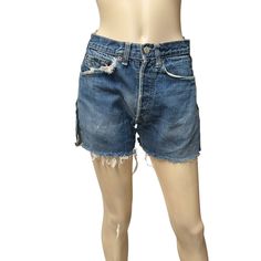 Vintage Levis Big E 501 Jeans Cutoff Selvedge Distressed Denim Shorts Selvedge Levi's Distressed Cutoff Jean Shorts, Levi's Distressed Medium Wash Jean Shorts, Vintage Levi's High Rise Jean Shorts, Vintage Levi's Denim Jean Shorts, Vintage Levi's Jean Shorts, Denim Suspenders, Levi 501, Jeans Models, Warm Weather Outfits