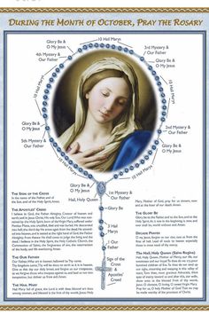 an image of the virgin mary in blue and white with words describing her birth date