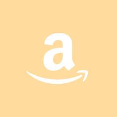 the amazon logo is white on an orange background