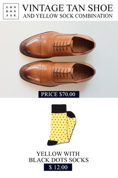 Want to check out these products? CLICK the image to visit the site! •Vintage Tan Shoe Price - $ 70.00 • Sock Variants - $12.00 #Groomsmenoutfit #GroomsmenShoes #LeatherShoe #VintageTanShoe #ShoeCombination #ClassyShoe #Vintage #Classy #wedding #groomsmenattire #groomsmenoutfit #weddingssocks #groomsmensocks #groomsmenset Yellow Leather Plain Toe Shoes For Formal Occasions, Formal Yellow Leather Shoes With Leather Sole, Formal Yellow Leather Shoes With Plain Toe, Formal Yellow Leather Shoes With Rubber Sole, Yellow Round Toe Dress Shoes For Formal Occasions, Formal Yellow Oxfords With Round Toe, Classic Yellow Wingtip Leather Shoes, Classic Yellow Leather Shoes With Leather Sole, Classic Yellow Leather Shoes With Rubber Sole