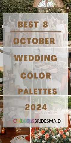 wedding color palettes for the best 8 october wedding colors, from peach to orange