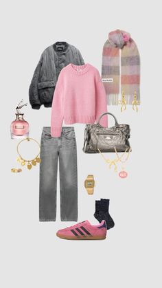 Pink Gazelles, Look Adidas, Skandinavian Fashion, Cold Outfits, Stil Inspiration, Modieuze Outfits