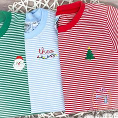 Now available in Long Sleeve until sold out.   SS =Short Sleeve LS= Long Sleeves *please note I use two different brands of stripe shirts the color and sizing is exact however the tag may be Jellybeans or Bayou Blanks.  Boys Christmas Mini and Monogram Shirt/Monogram Santa, Christmas Tree Shirt/Personalized/Mini Reindeer Shirt/Youth Embroidered Stripe Shirt Stripe shirts are 95% cotton 5% Spandax Solid shirts are 100% Shirts are True to size Please note that colors may vary slightly due to lighting and/or your computer monitor settings. I do my best to provide an accurate representation of colors. To order: Select Shirt Color Select Size In the personalization box add the mini you want the name to be added and the color thread for the name.  *Wash inside out on cold gentle cycle and hang t Embroidered Christmas Holiday Tops, Holiday Cotton Top With Embroidery, Holiday Cotton Embroidered Tops, Red Embroidered Holiday Tops, Red Short Sleeve Tops With Custom Embroidery, Gift Red Embroidered Top, Red Embroidered Tops Gift, Red Embroidered Top For Gift, Red Embroidered Tops As Gift