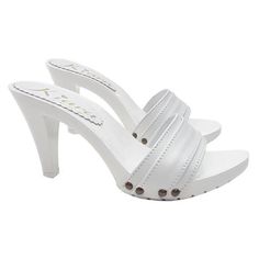 HANDMADE CLOGSwhite lacquered platformwhite leather upperheel 9 cmcraftsman-madeDesign style Kiara ShoesDON'T FORGET TO CHECK THE SIZE BEFORE COMPLETING THE ORDER