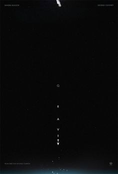 the poster for gravity is shown in black and white