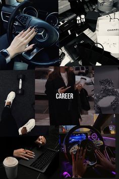 a collage of various images with the words career on them