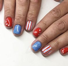 Boho 4th Of July Nails, Patriotic Pedicure, July Nails Ideas, Nails Patriotic, Memorial Day Nails, 4th Nails, Patriotic Nails Design, Texas Nails, Firework Nails