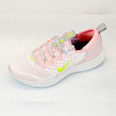 New With Store Tag Women's Nike React Escape Rn Flyknit Running Athletic Shoes. Pink White, Casual Pink Running Shoes With Perforations, Pink Running Shoes With Perforations, Pink Synthetic Running Shoes For Marathon, Dynamic Pink Nike Running Shoes, Pink Athletic Fit Running Shoes With Moisture-wicking, Pink Non-slip Running Shoes For Training, Pink Moisture-wicking Athletic Fit Running Shoes, Nike React, Nike Air Shoes