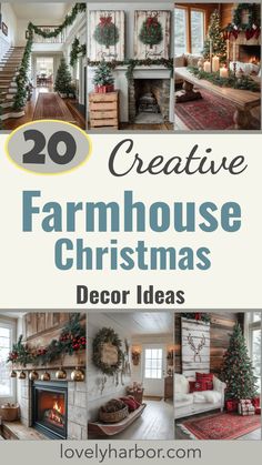 20 Creative Farmhouse Christmas Decor Ideas You’ll Love In 2024 Dream House Christmas Decor, Country Farmhouse Decor Christmas, Woodsy Christmas Decor Ideas, Farm Style Christmas Decorations, Farmhouse Christmas Mantels, Simple Country Christmas Decor, Vintage Farmhouse Christmas Decor, Simple Farmhouse Christmas Tree Ideas, Country Christmas Mantle