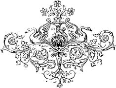 an ornate design on a white background