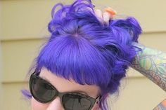 Bright Purple Hair, Nails Bright, Violet Hair, Boring Hair, Bright Hair, Funky Hairstyles, Bright Purple, Rainbow Hair, Hair Envy