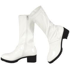 Shop Allegra K for mid calf chunky heel patent leather go boots you are looking for, get more women's chunky heel for yourelf. Order now! Free Returns! Leather Mid Calf Boots, Heel Combat Boots, Boots White, Gogo Boots, Womens Chunky Heels, Closed Toe Shoes, Faux Leather Heels, Patent Leather Shoes, Cute Boots