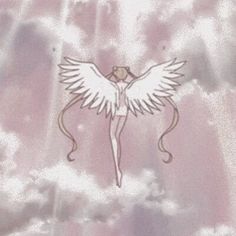 a drawing of an angel in the sky