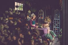 A Kim Winey Photography photo of a young girl in a potting shed, working on a fall harvest. Stone Raised Beds, Lancaster County, Potting Shed, Kitchen Garden, Fall Photos, Event Space, Creative Space, Photo Sessions, Flowers