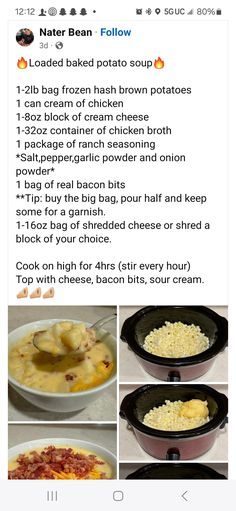 the recipe for baked potato soup on twitter