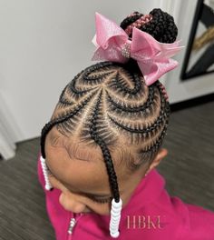 Little Toddler Girl Braided Hairstyles, Kid Hairstyles Braids, Braided Ponytail Kids, Kids Braided Hairstyles Natural Hair, Toddler Cornrow Styles, Kids Braided Ponytail, Toddler Braided Hairstyles With Beads, Toddler Braid Styles, Kiddie Hairstyles