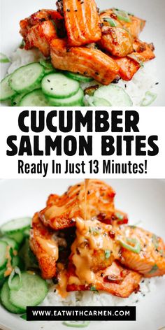 These Salmon Bites with Bang Bang Sauce are a must-try for an easy seafood dinner! Perfect as appetizers or a satisfying fish meal idea for dinner, these sticky salmon bites are paired with fresh cucumber and rice for a light yet flavorful dish. Whether you’re using smoked salmon, canned, or fresh, cook them in the air fryer, oven, or stove top for convenience. Drizzle with honey or enjoy them as a mini bowl meal. This salmon dinner recipe is keto-friendly and absolutely delicious!