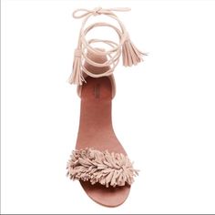 Size 8.5, Never Worn, Just Sat In My Closet. Beige Open Toe Lace-up Summer Sandals, Beige Lace-up Open Toe Summer Sandals, Beige Lace-up Open Toe Sandals For Summer, Beige Ankle Strap Sandals For Summer Outings, Spring Beige Synthetic Lace-up Sandals, Beige Lace-up Sandals For Vacation In Spring, Beige Summer Lace-up Sandals With Ankle Strap, Summer Beige Lace-up Sandals With Ankle Strap, Beige Open Toe Lace-up Sandals For Spring