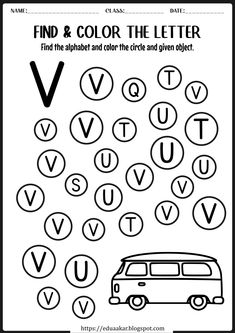 the letter v is shown in black and white with an image of a van on it