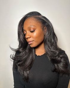 Yaki Sew In Weave With Leave Out, Wig Behind Hairline, Side Part Traditional Sew In, Shoulder Length Sew In, Sew In With Side Part, Yaki Straight Sew In, Long Bob Sew In