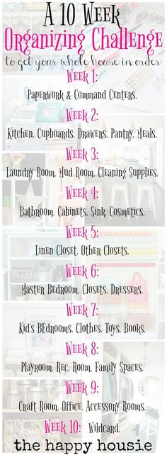 the happy house's 10 week organizing challenge