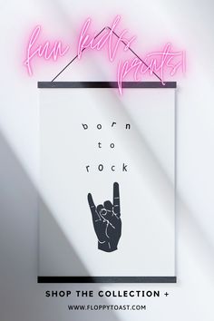 Looking for super fun black and white kids prints to give as a xmas gift then look no further. Floppy Toast has a range of music inspired typography prints for a super cool kids room vibe with a rock and roll feel. Wall Art for that new baby nursery or kids bedroom doesn't have to be boring! Cool Kids Rooms, Typography Prints, Kids Prints