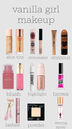 #makeup Vanilla Girl Makeup, Preppy Makeup, Maquillage On Fleek, Makeup Bag Essentials, Face Makeup Tips