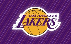 the los lakers logo on a purple background