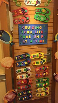 there is a sign on the wall that says cruising thru life one ship at a time