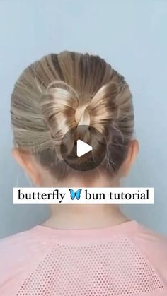 Audrey McClelland on Instagram: "POPULAR BUTTERFLY BUN 🦋 I’m always asked about this one, so wanted to share! It’s a super cute one!
. 
#bun #bunhairstyle #hairdo #hairstyle #hairtutorial" Two Bow Buns Hairstyle, Butterfly Hairstyles For Kids, Butterfly Hairdo, Butterfly Bun, Hair Ideas For Kids, Hair Dos For Kids, Bun Bow, Butterfly Hairstyle, Bow Bun