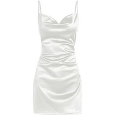 Elevate Your Wardrobe With This Stunning Satin Spaghetti Strap Mini Dress, Perfect For Any Cocktail Party Or Special Occasion. Designed With A Sexy Slip Style And A Cowl Neck, This Silky Dress Drapes Beautifully, Accentuating Your Curves With A Slim Fit. The Adjustable Spaghetti Straps And Sleeveless Design Highlight Your Shoulders, Adding An Alluring Touch. Crafted From High-Quality Polyester, This Dress Offers A Slight Stretch For A Comfortable Fit. The Luxurious Satin Material Provides A Shee Clubwear Nightclub, Spaghetti Strap Mini Dress, Silky Dress, Dress Spaghetti, Cocktail Party Dress, Versatile Dresses, Satin Dress, Types Of Dresses, Spaghetti Strap Dresses