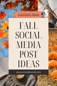 Visual guide titled 'Fall Social Media Post Ideas' with tips and ideas for creating engaging content, including fall-inspired and Halloween-themed posts for increased visibility. Business Facebook Post Ideas, Facebook Content Ideas Posts, Small Business Social Media Posts Ideas, Fall Post Ideas, Christian Social Media Posts, Halloween Engagement Posts, Engagement Posts Social Media, Thanksgiving Contest