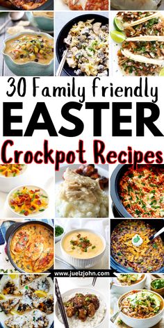 Are you looking for easy Easter food ideas to serve this year? Enjoy easy hearty Easter recipes you can make in a crockpot. Easter crockpot recipes. Easter crockpot dinner ideas. Yummy Easter main courses. Easter dishes you can make in a crockpot. Easter crockpot casseroles. Easter potluck ideas.