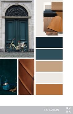 the color scheme is teal, brown, and blue with an image of a bicycle