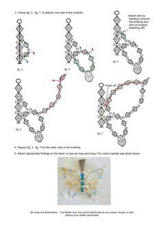 the diagram shows how to make an intricate necklace with beads and chains, as well as instructions