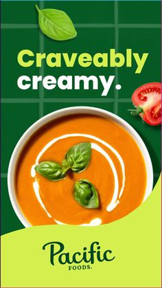 Bring on soup season with the bold, bright flavors of Pacific Foods Organic Creamy Tomato Soup. New Dinner