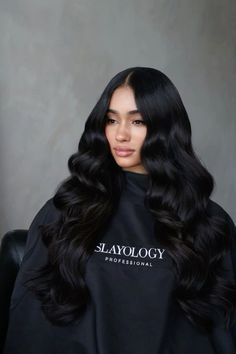 Soft Hollywood Waves, Soft Beach Waves, Black Hair Haircuts, Soft Black Hair, Black Hair Curls, Icy Blonde Hair, Jet Black Hair, Hollywood Waves, Hair Magazine